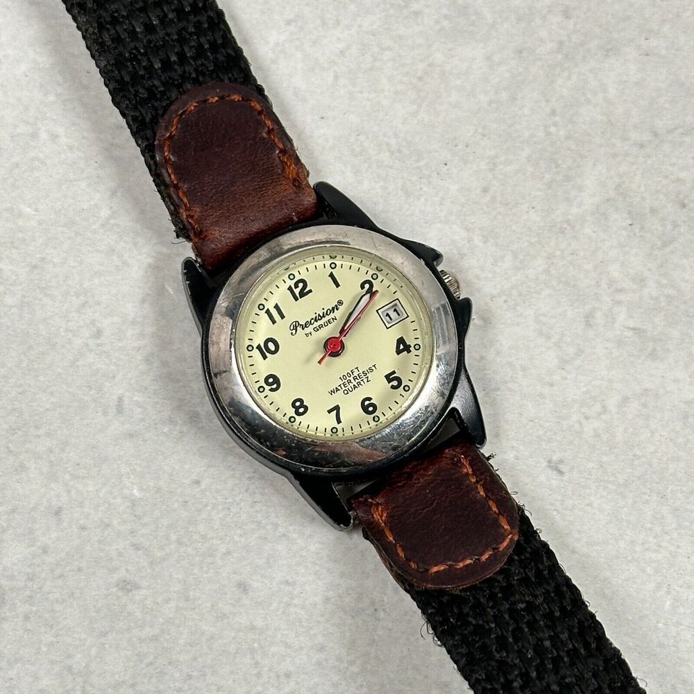 Precision by Gruen Watch Womens 25mm Round Date Outdoors Quartz New Battery